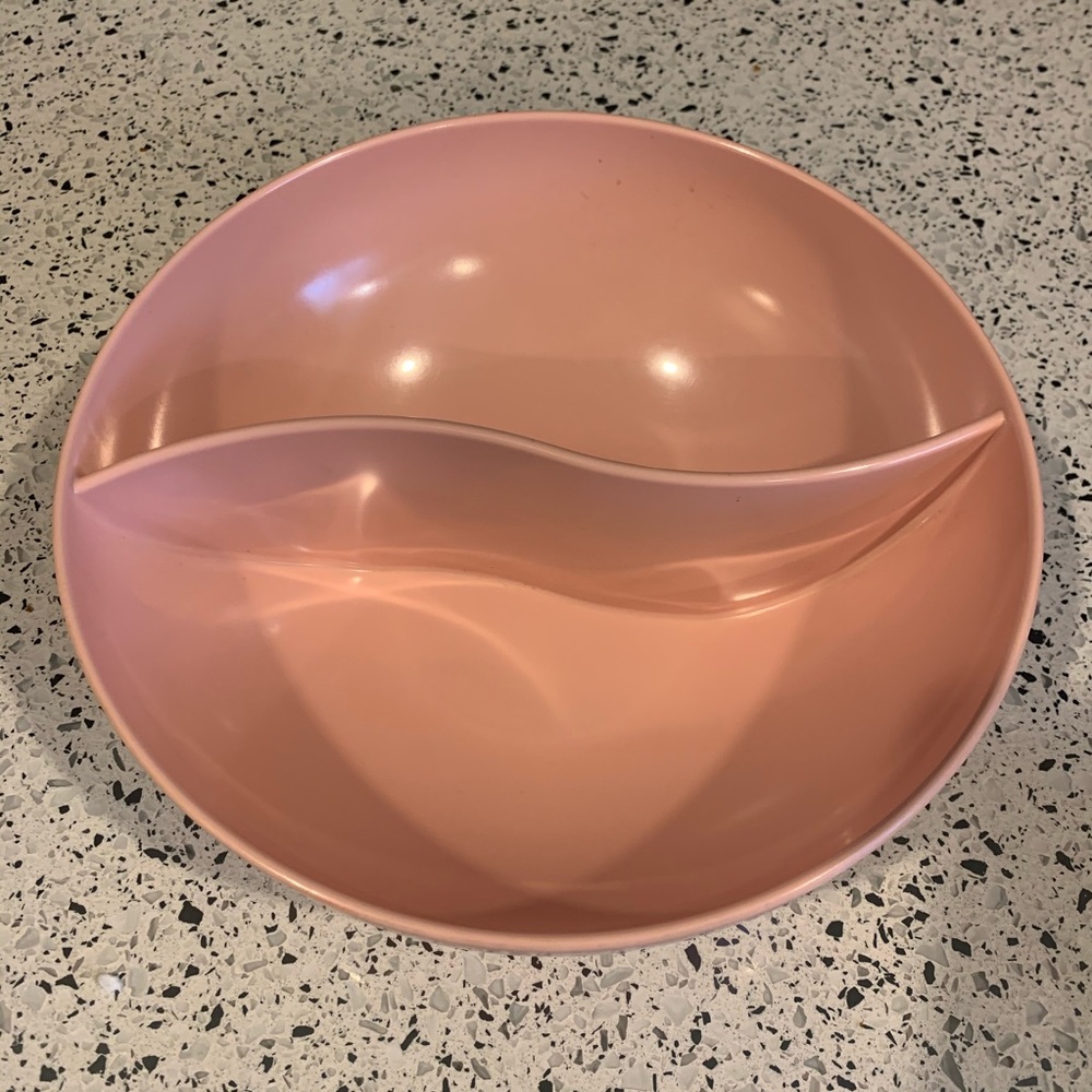 Melmac divided serving bowl